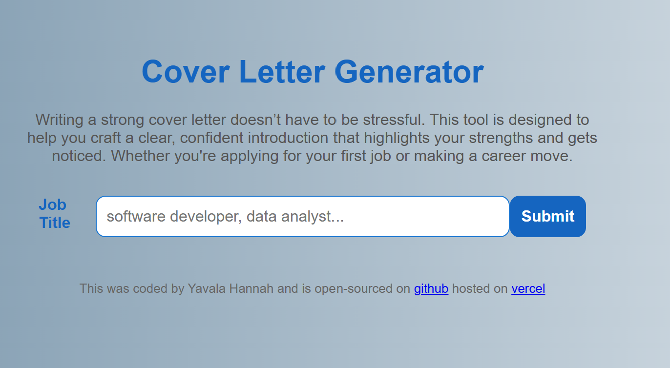 Cover Letter Generator